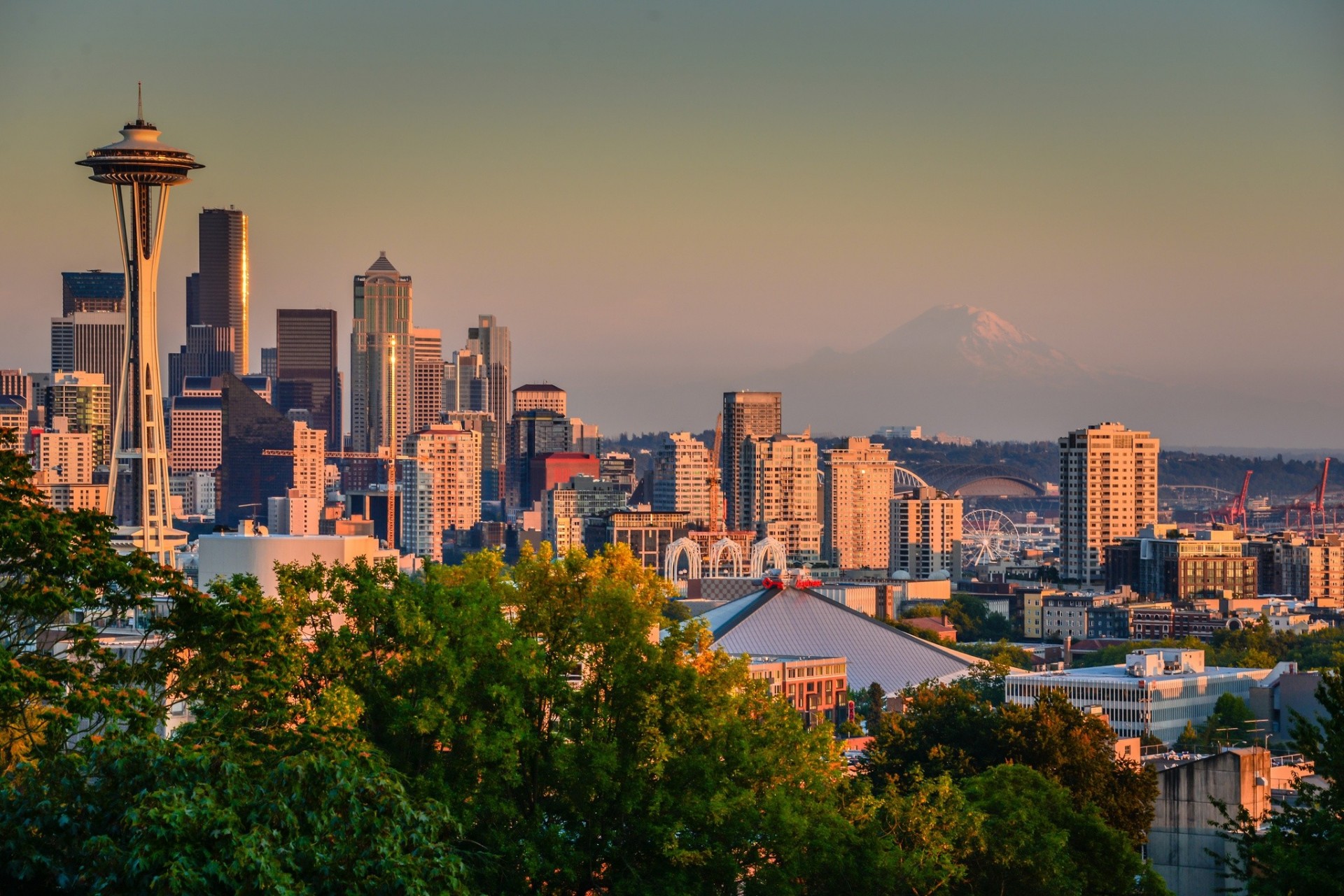 waszyngton seattle panorama budynek mount rainier waszyngton