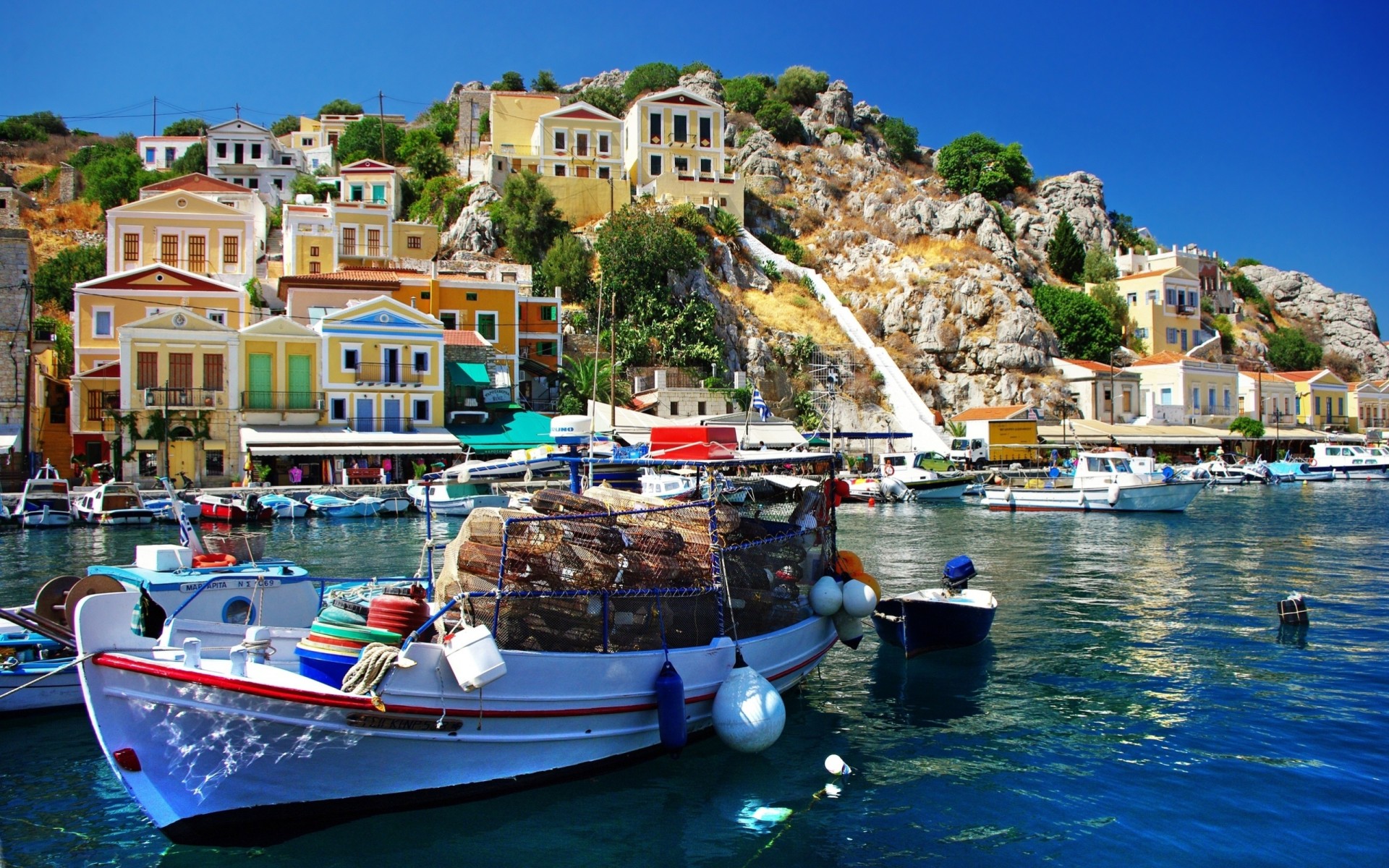 nature georgia greece sea mountain boat house