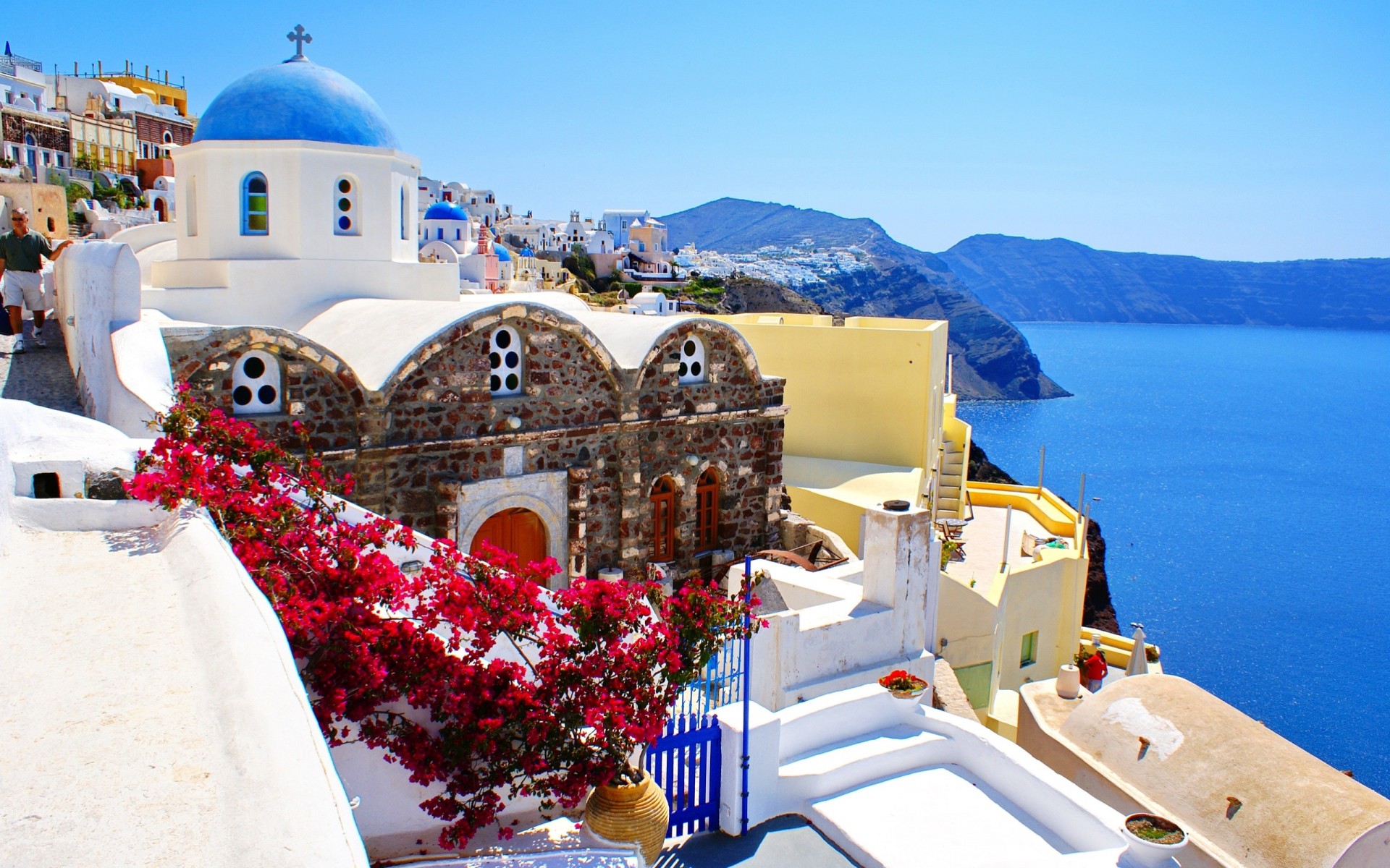 paisaje naturaleza mar santorini grecia casas