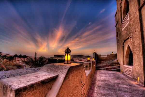 Bright sky during sunset in Abu Dhabi