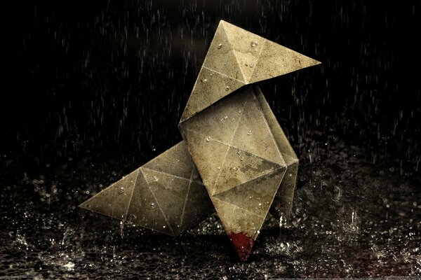 Origami sanglant sous la pluie la nuit