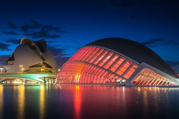 Numerous lights of buildings