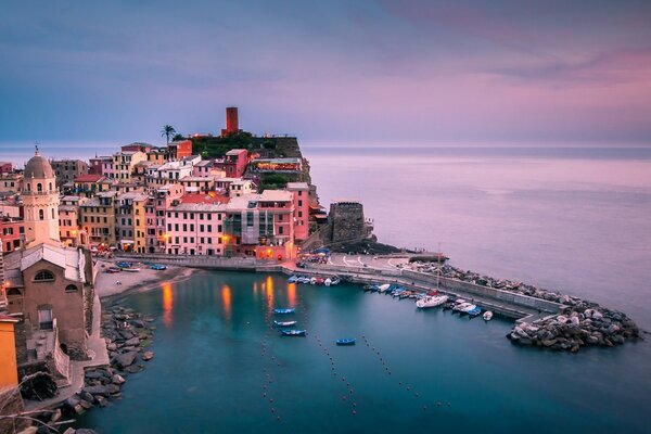 Beautiful cityscape of a seaside Italian city