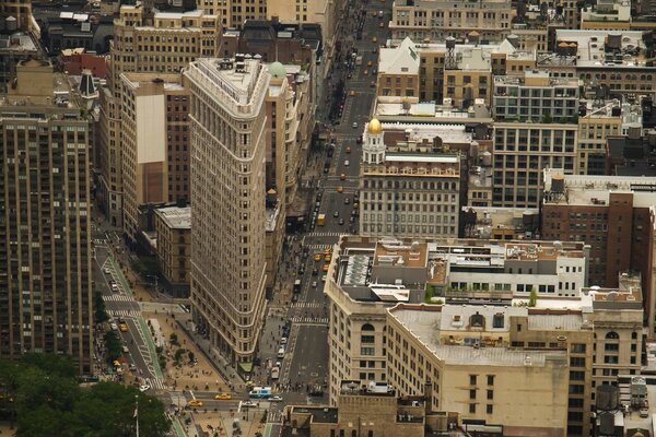 Bella architettura delle strade centrali di New York