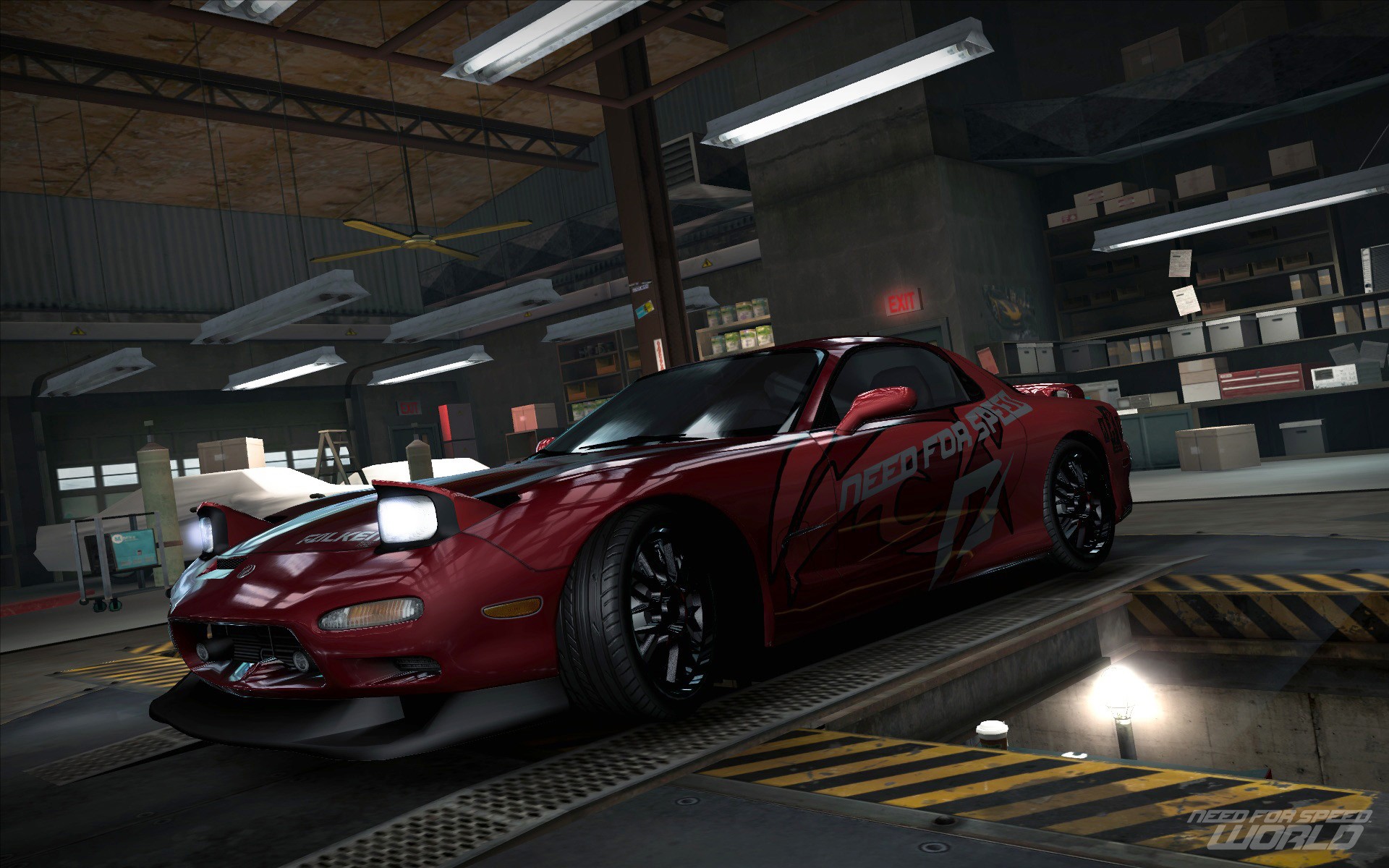 nfs world mazda rx-7 garażowany