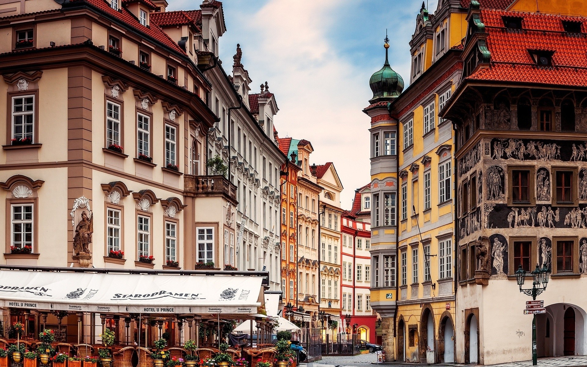 architecture street town czech republic czech prague