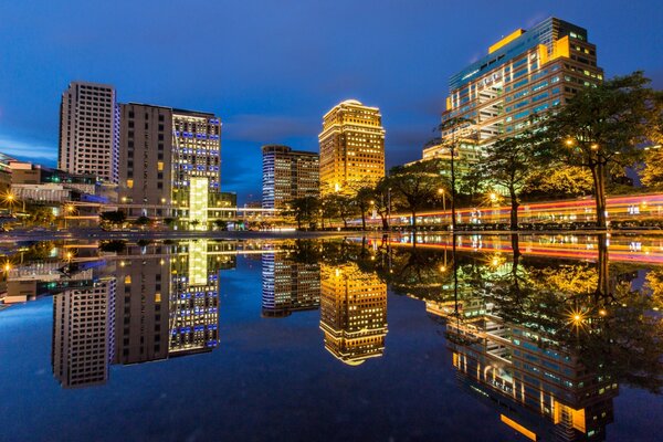 Lights of the night city Taiwan Republic of China