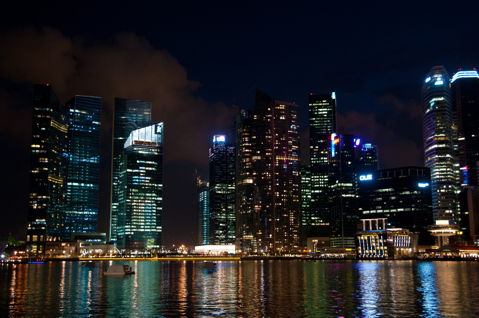 noche ciudad singapur