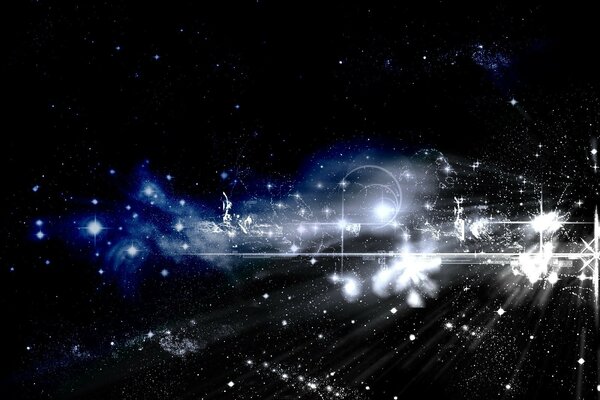 Abstraction in the starry sky. Space