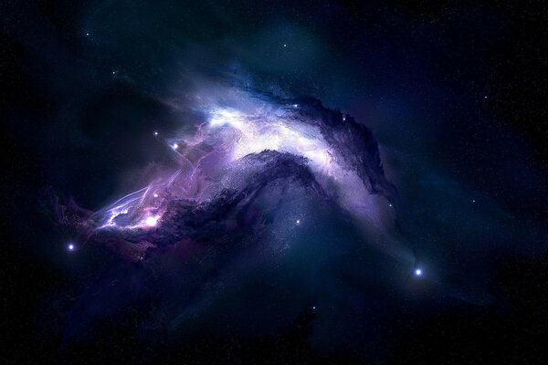 A bright nebula in the darkness of the universe