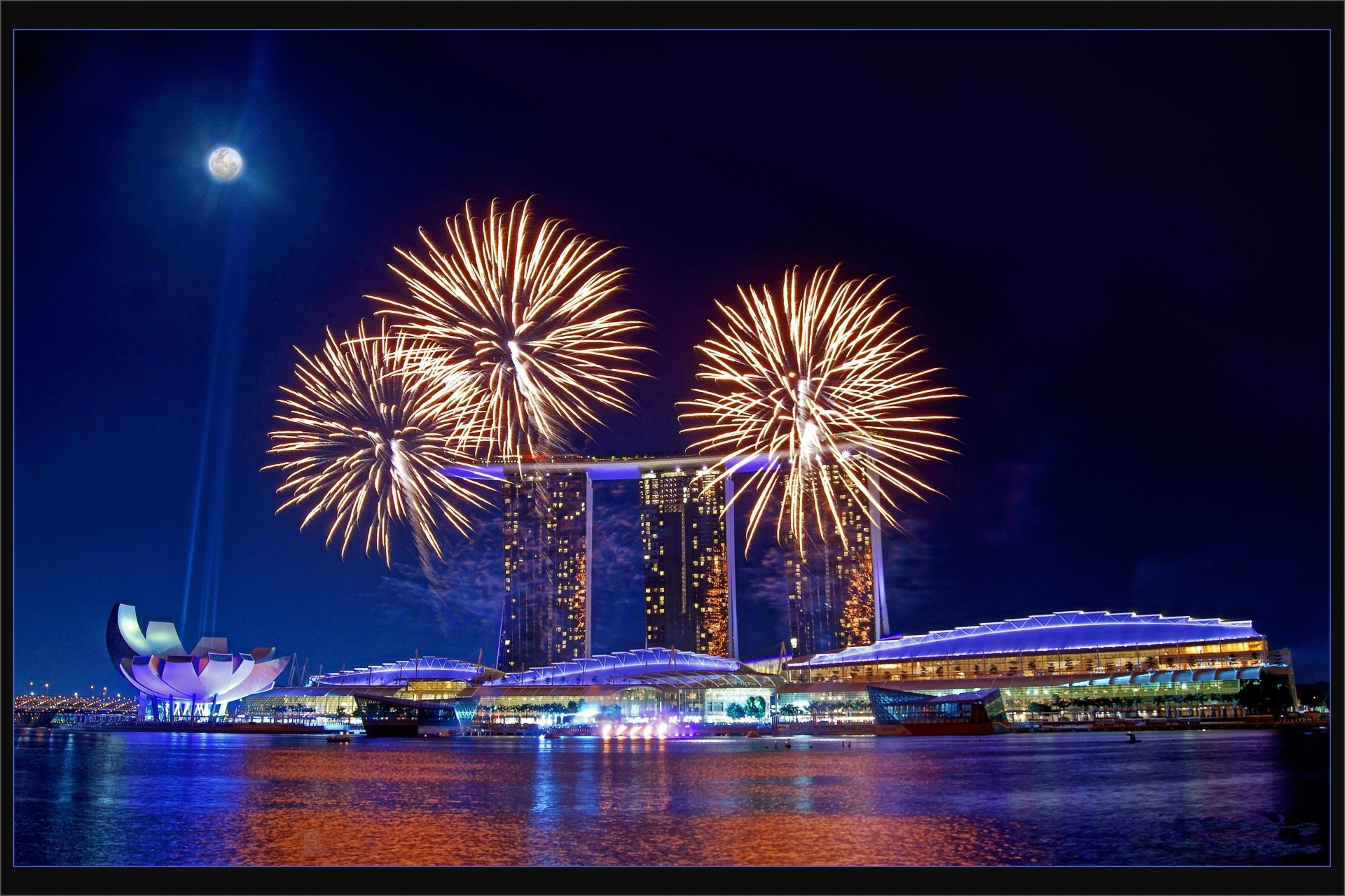 lichter nacht stadt singapur