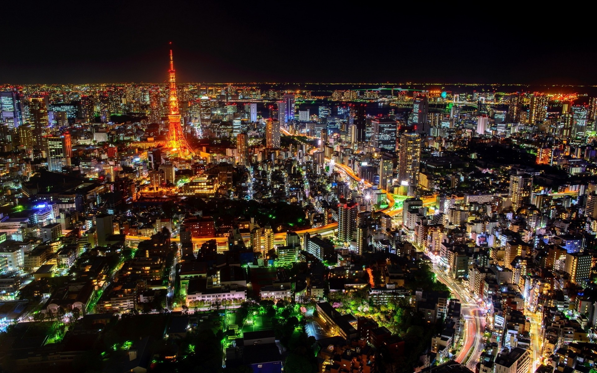 tower night tokyo town