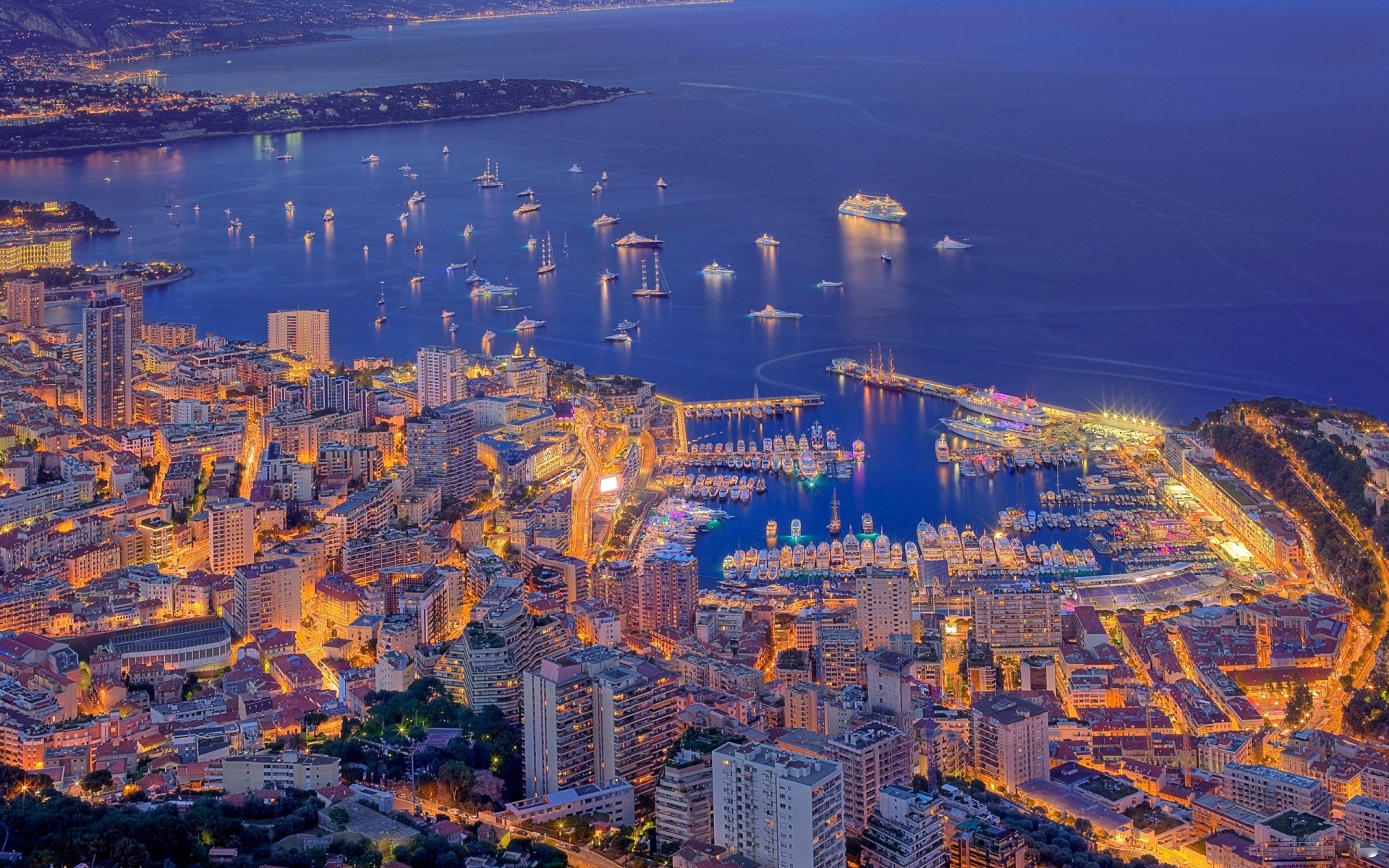 monaco nacht stadt