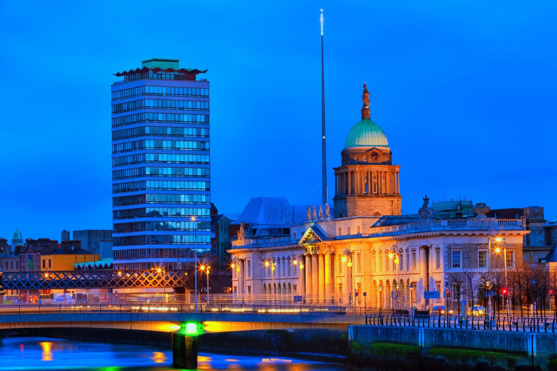 nacht lichter dublin zoll gebäude