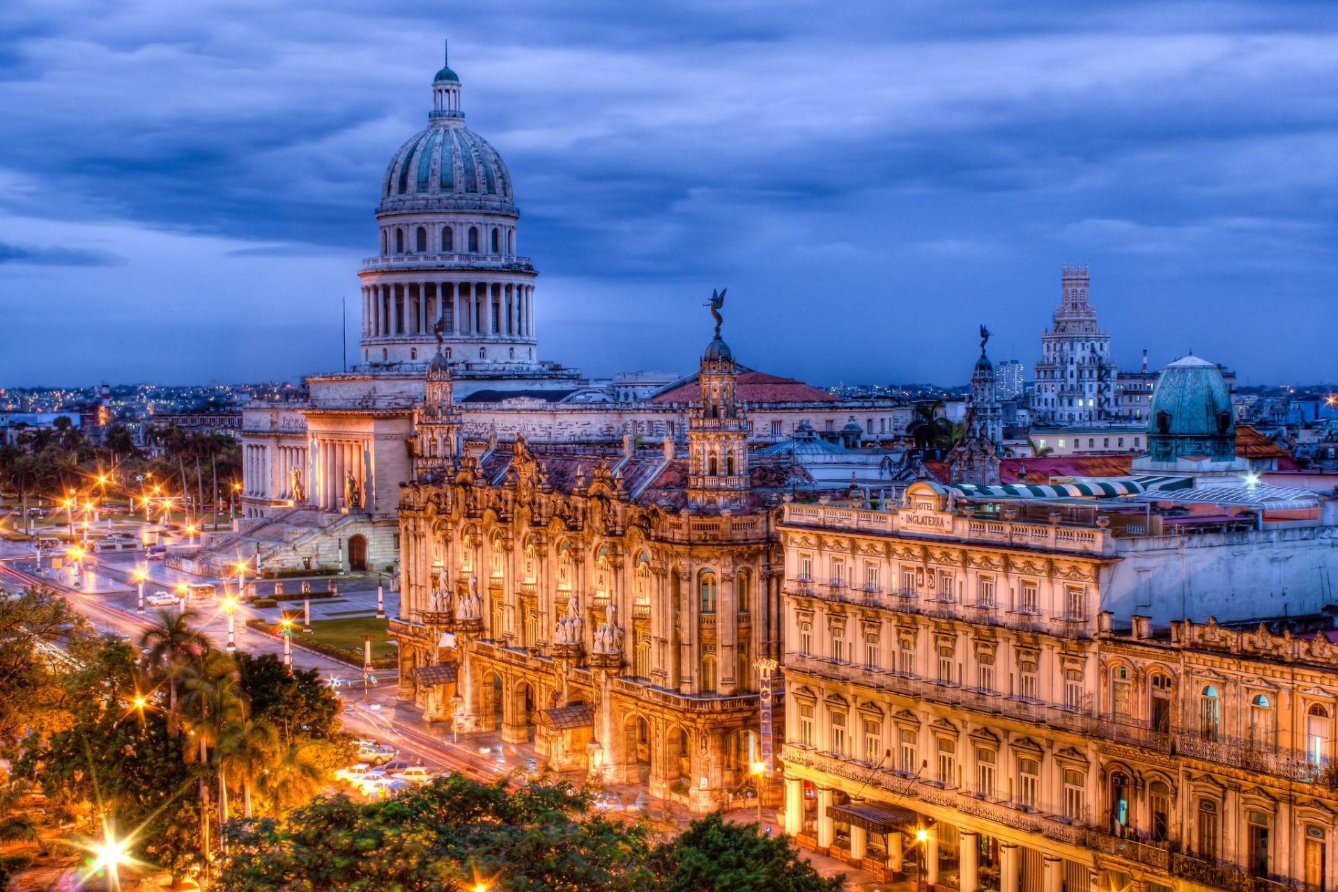 noche luces cuba puerto