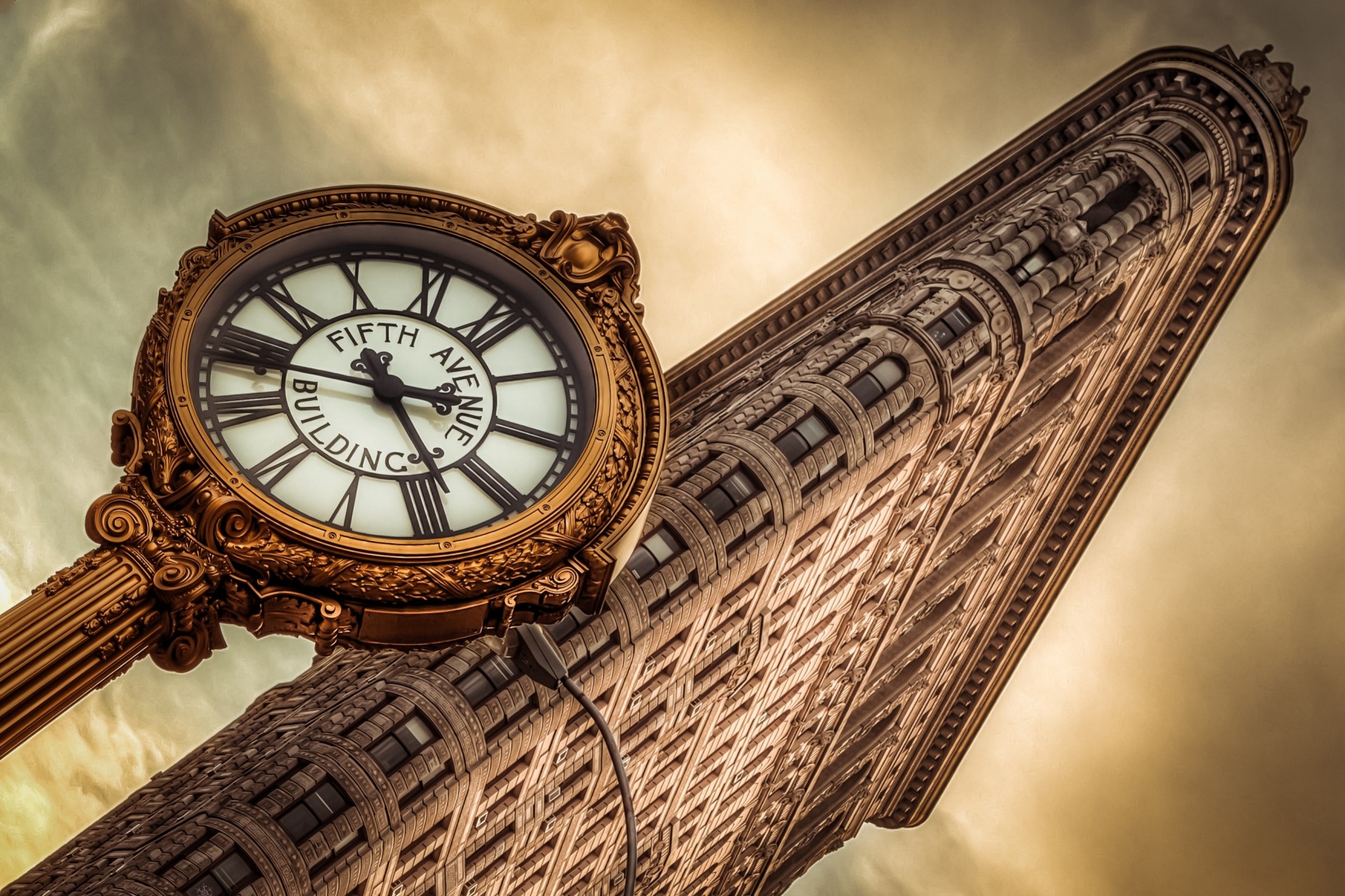 manhattan bâtiment new york gratte-ciel horloge fer à repasser