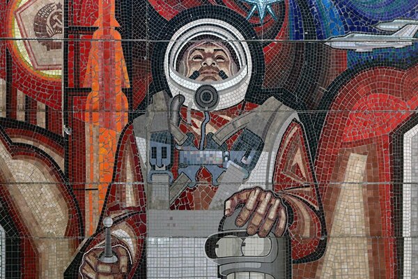 Mosaico sovietico con trama spaziale