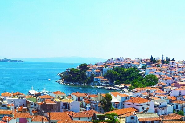 Mediterranean city on the coast