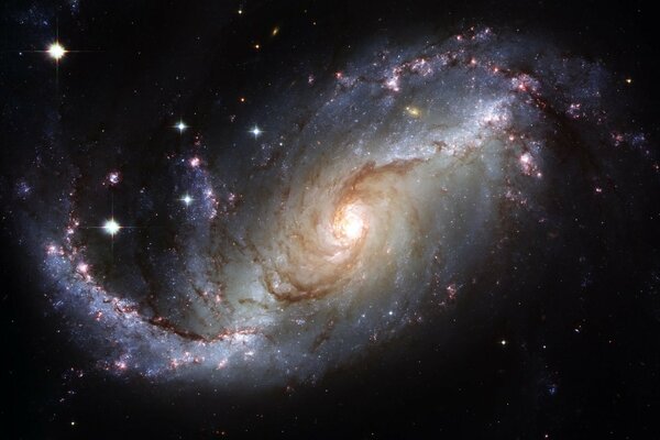 A spiral of stars and rocks forming a galaxy