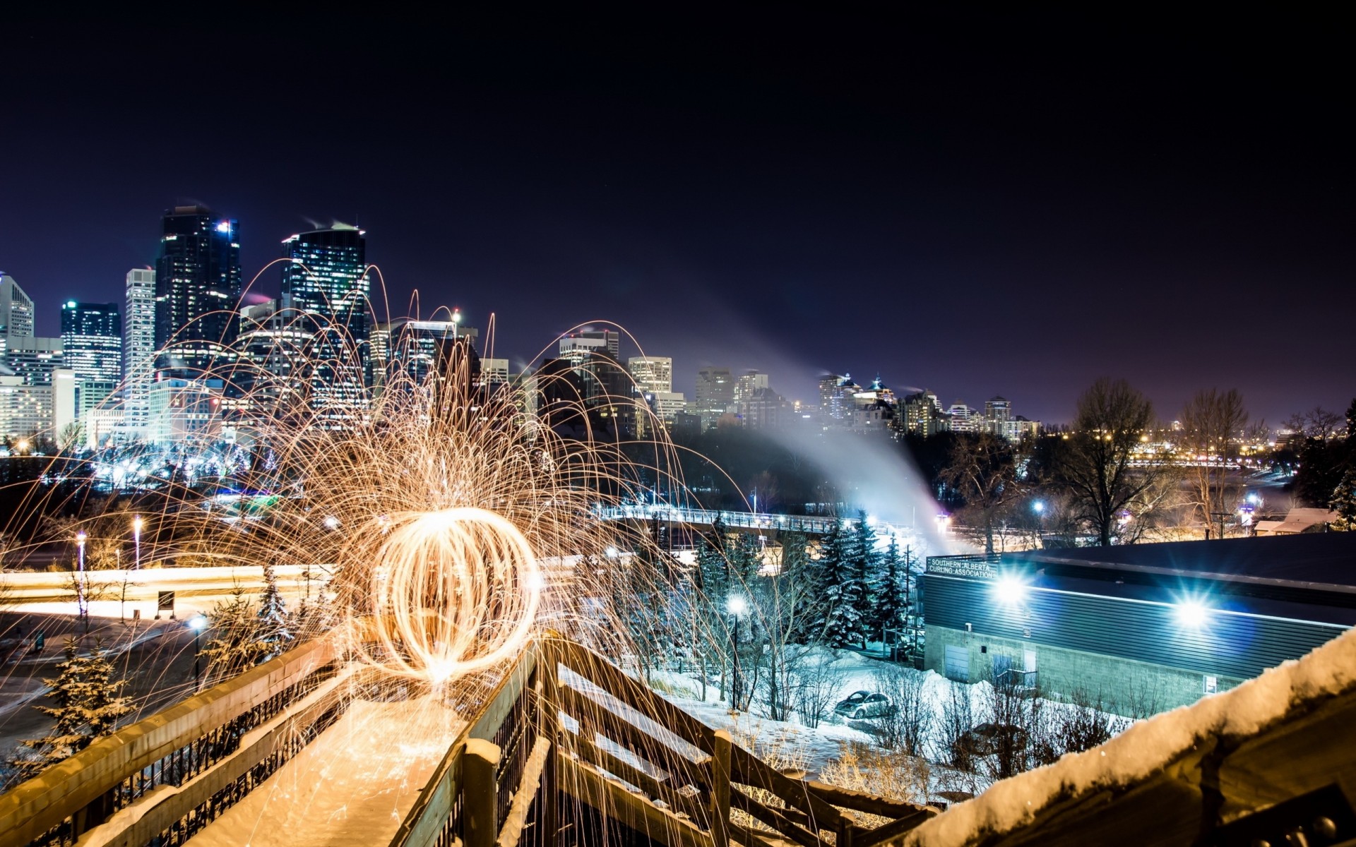 parque noche ciudad