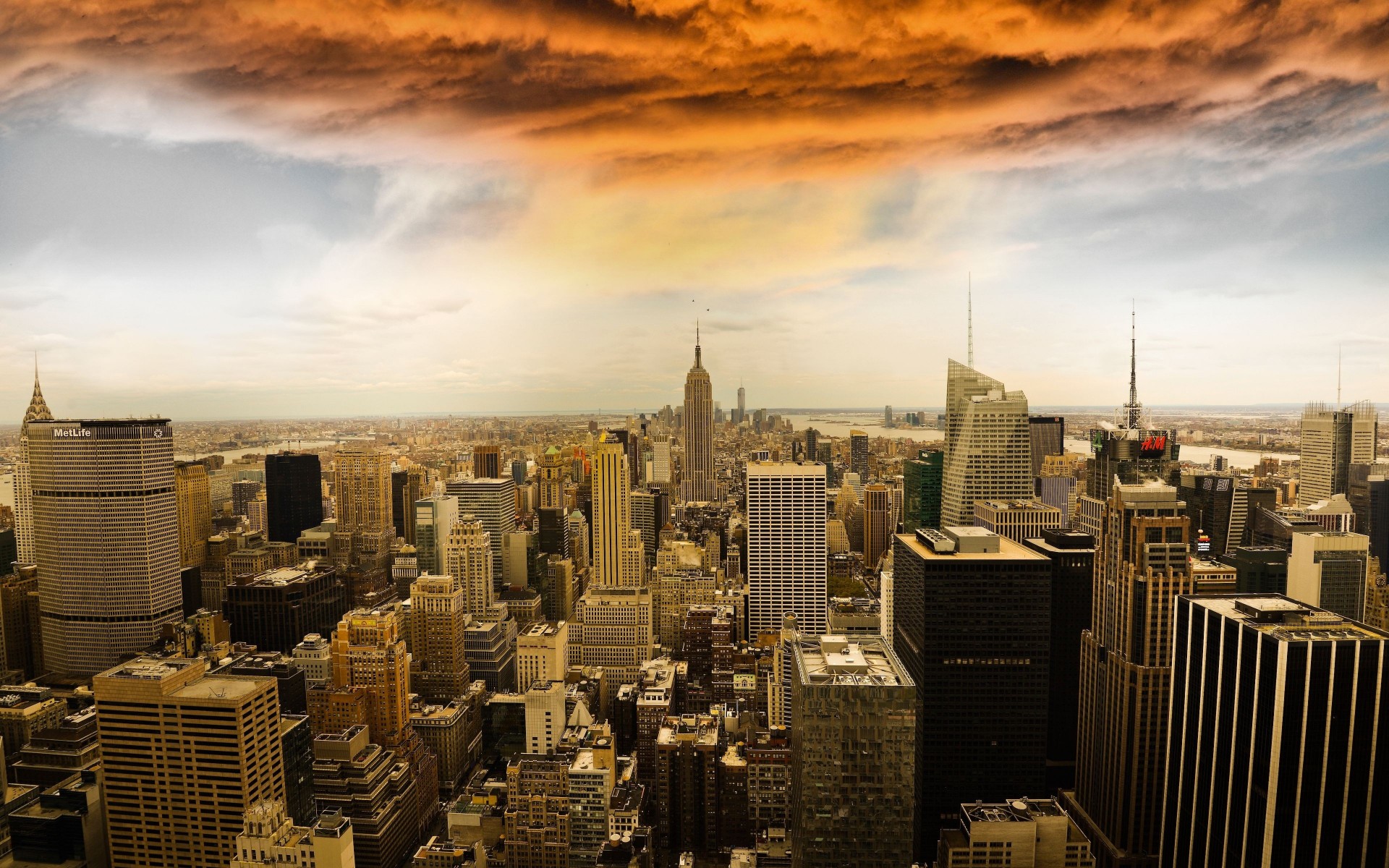 manhattan new york wolkenkratzer panorama gebäude