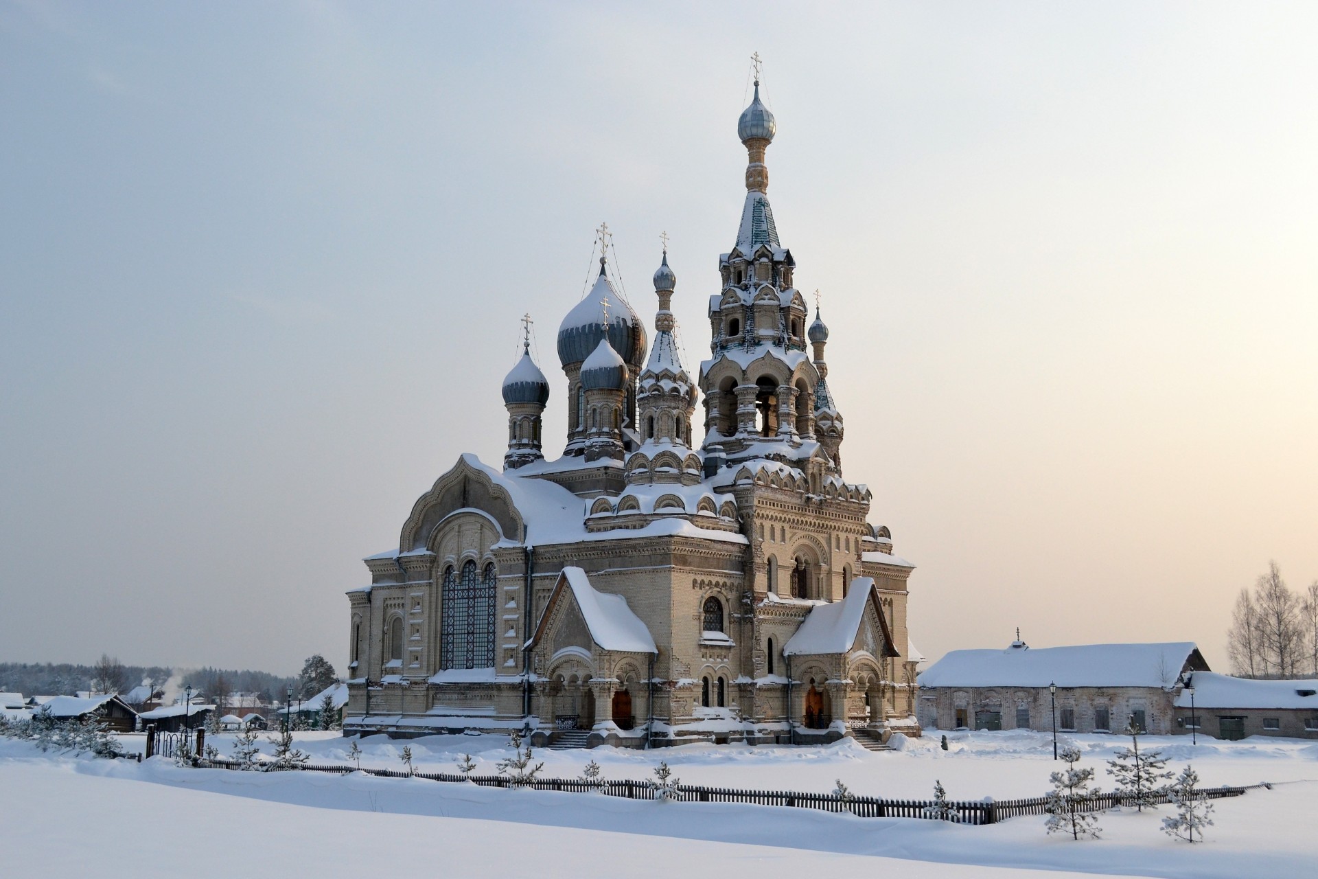 russia temple cool village kukoba spassky temple yaroslavl region snow winter