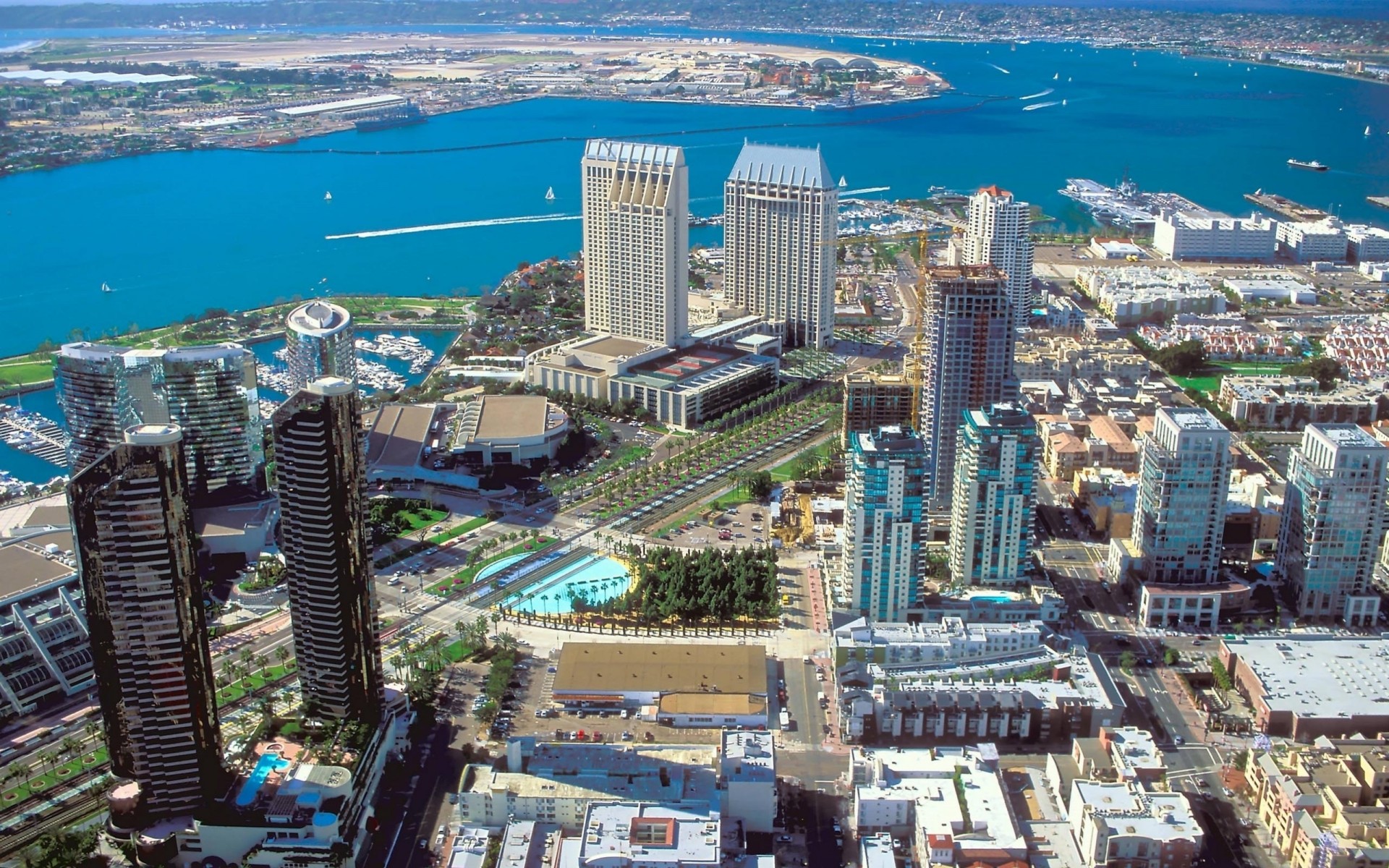 an diego skyscraper top view downtown united states california