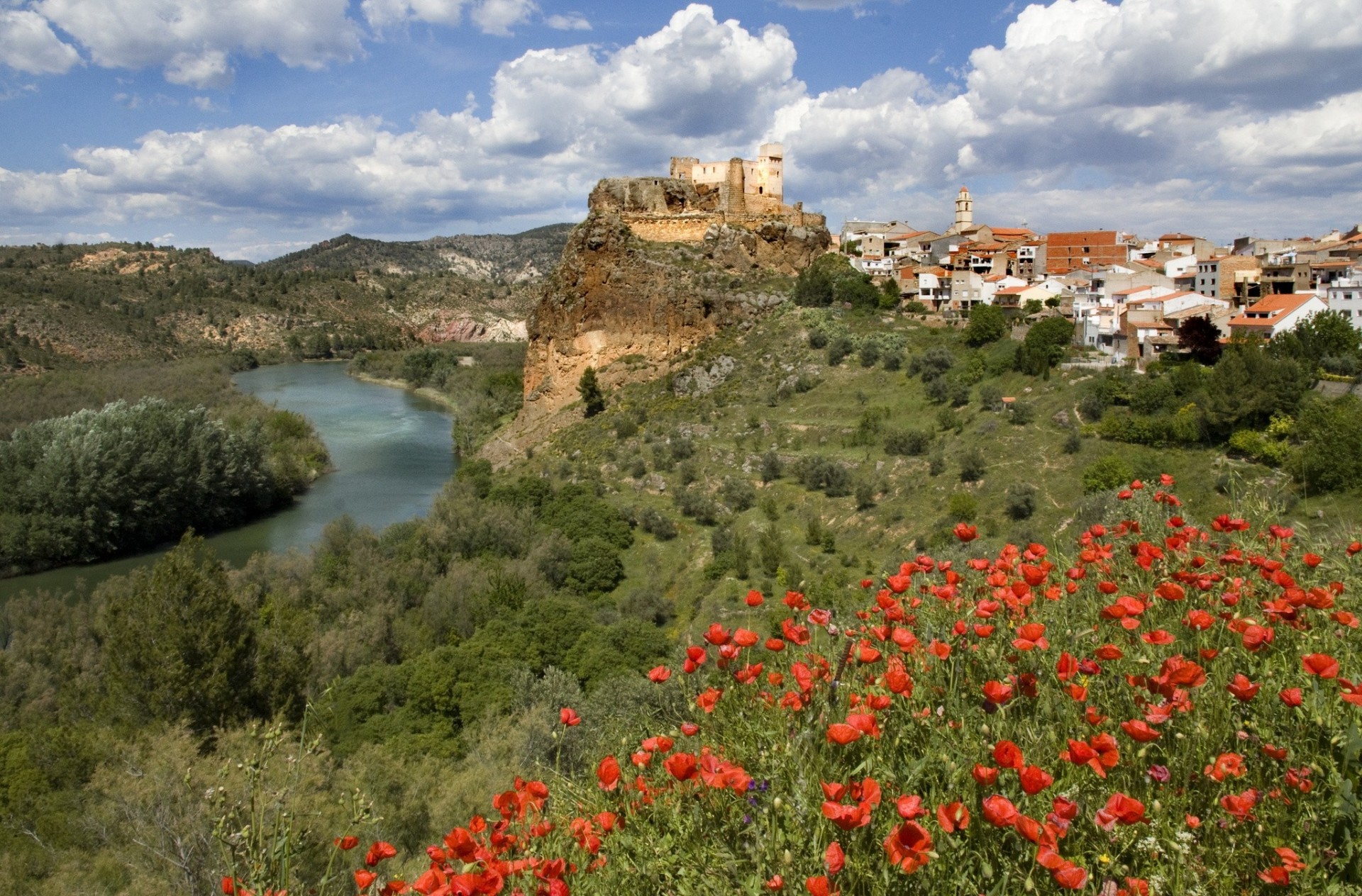 pueblo paisaje españa río maquis valencia