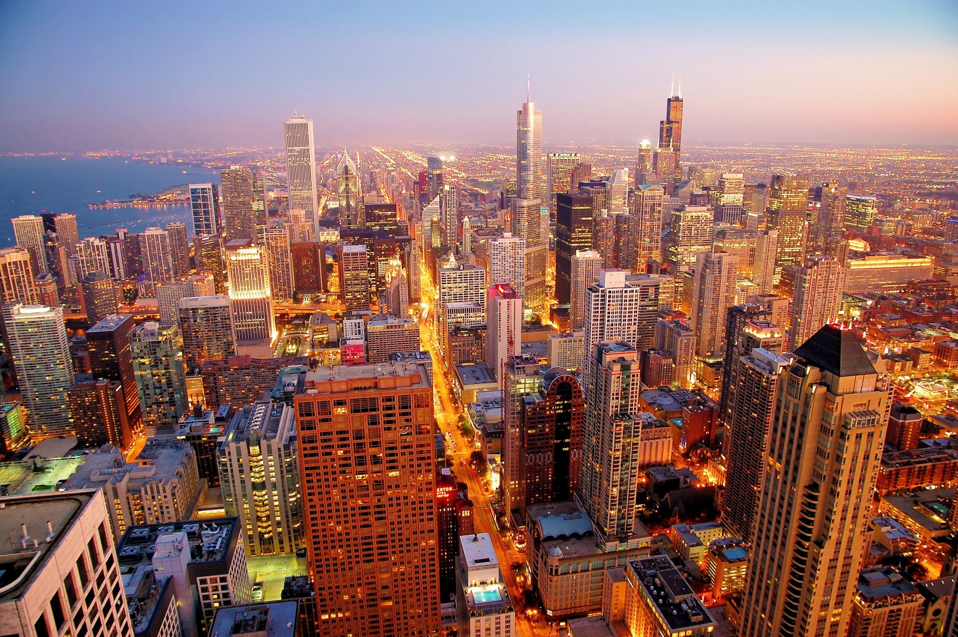 grattacieli città chicago mattina