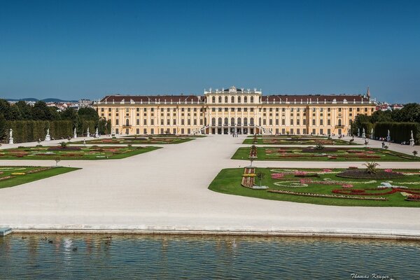 Austria and its palaces , statues and flower beds