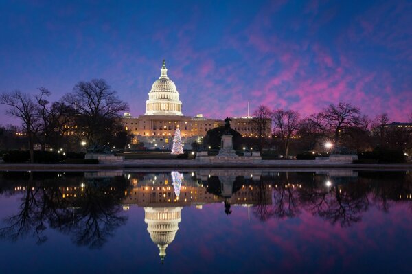 Reflexion des Kapitols im Teich von Washington