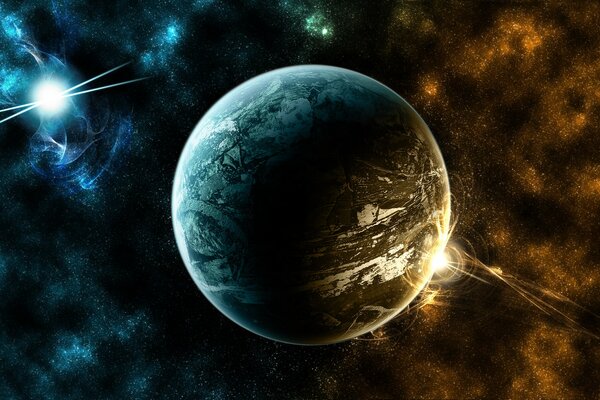 A planet in space. Space anomaly