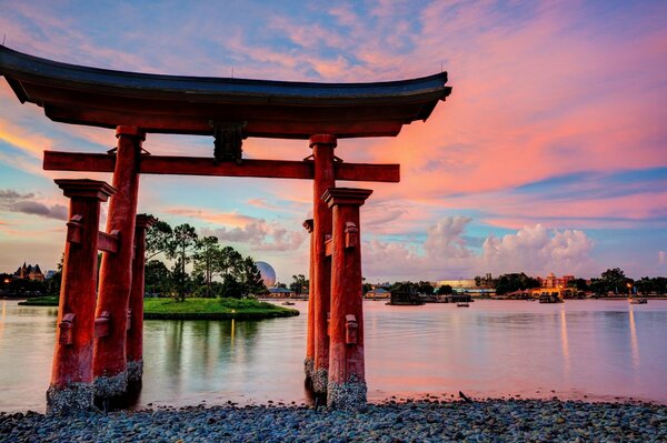 Disney World Gateway across the Lake