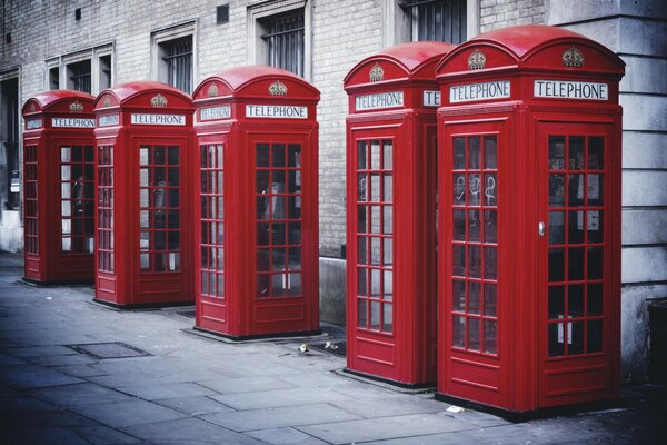 Telephone booth in London, the capital of England