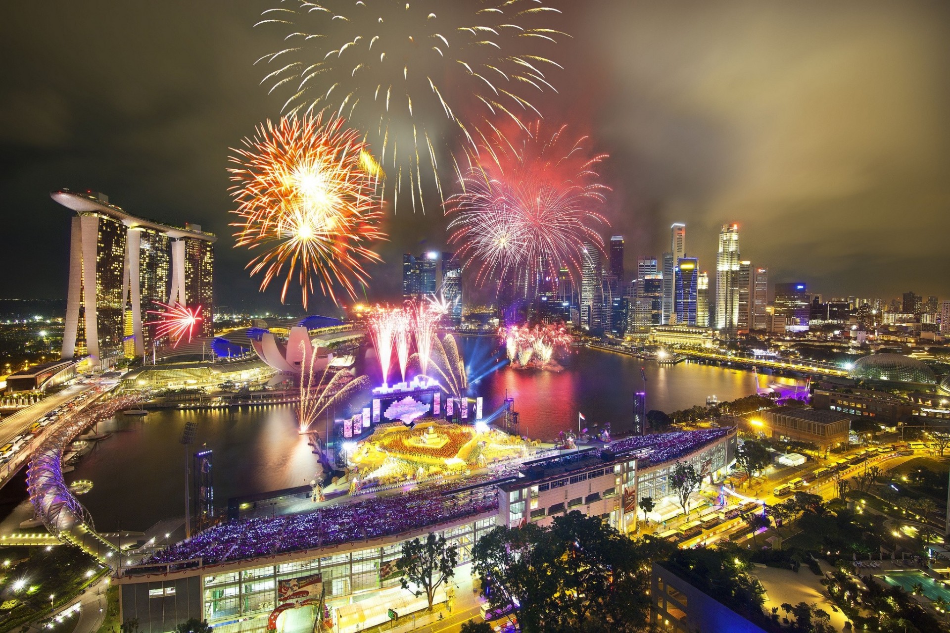 2012 feux d artifice nuit singapour