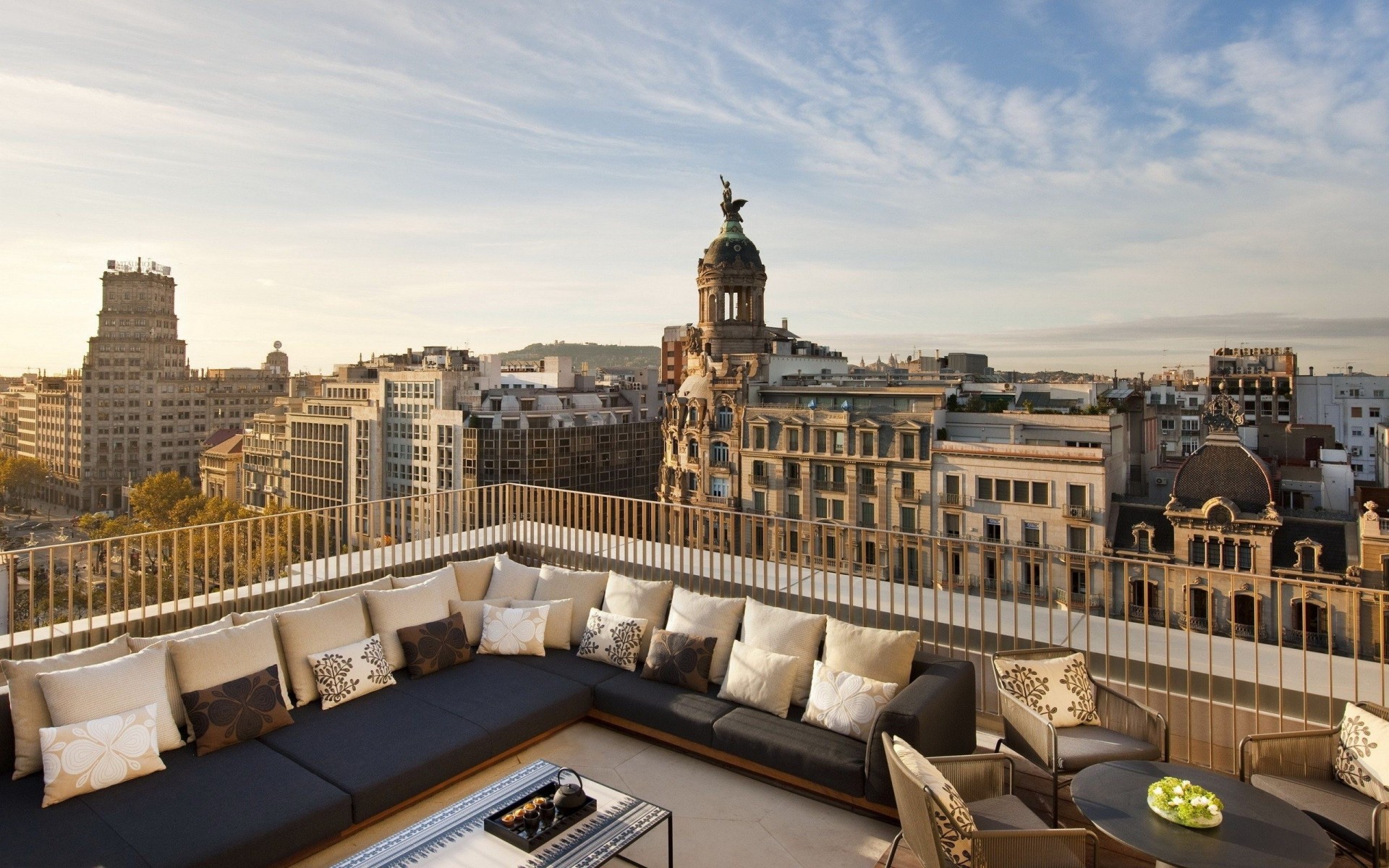 spanien gebäude dächer umrisse welt architektur barcelona stadt