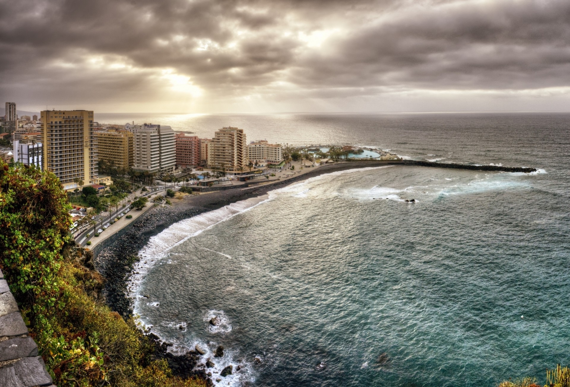 îles canaries paysage côte océan atlantique océan tenerife bâtiment espagne île de tenerife