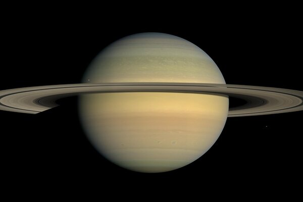 Majestic Saturn and its rings and moons