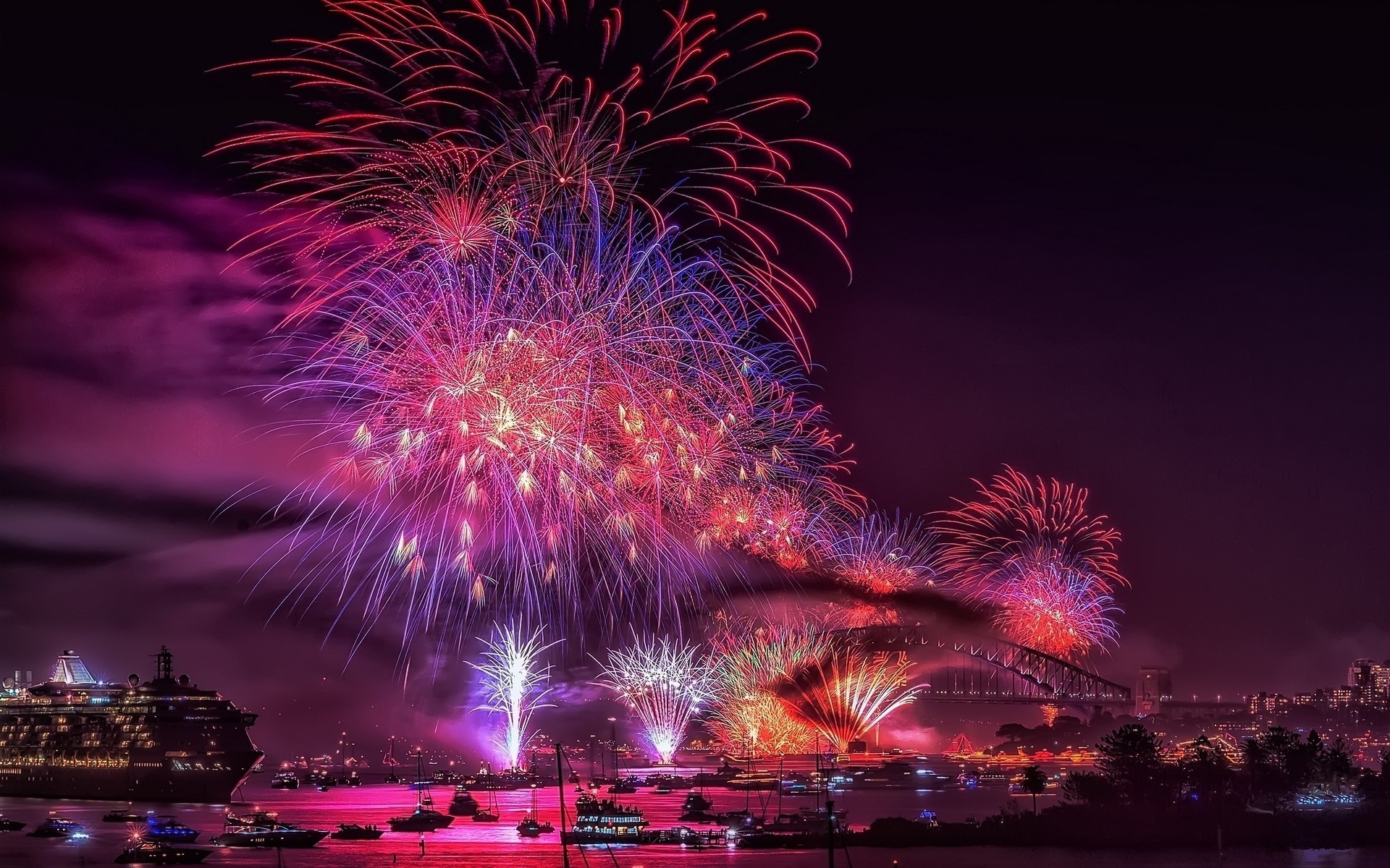 feuerwerk nacht stadt