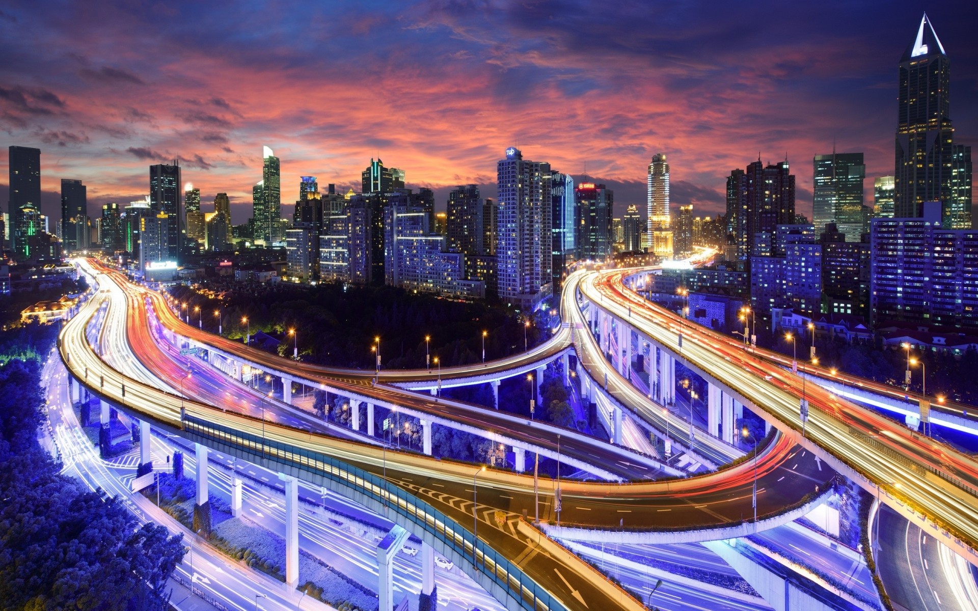 nuit hong kong chine asie ville lumière