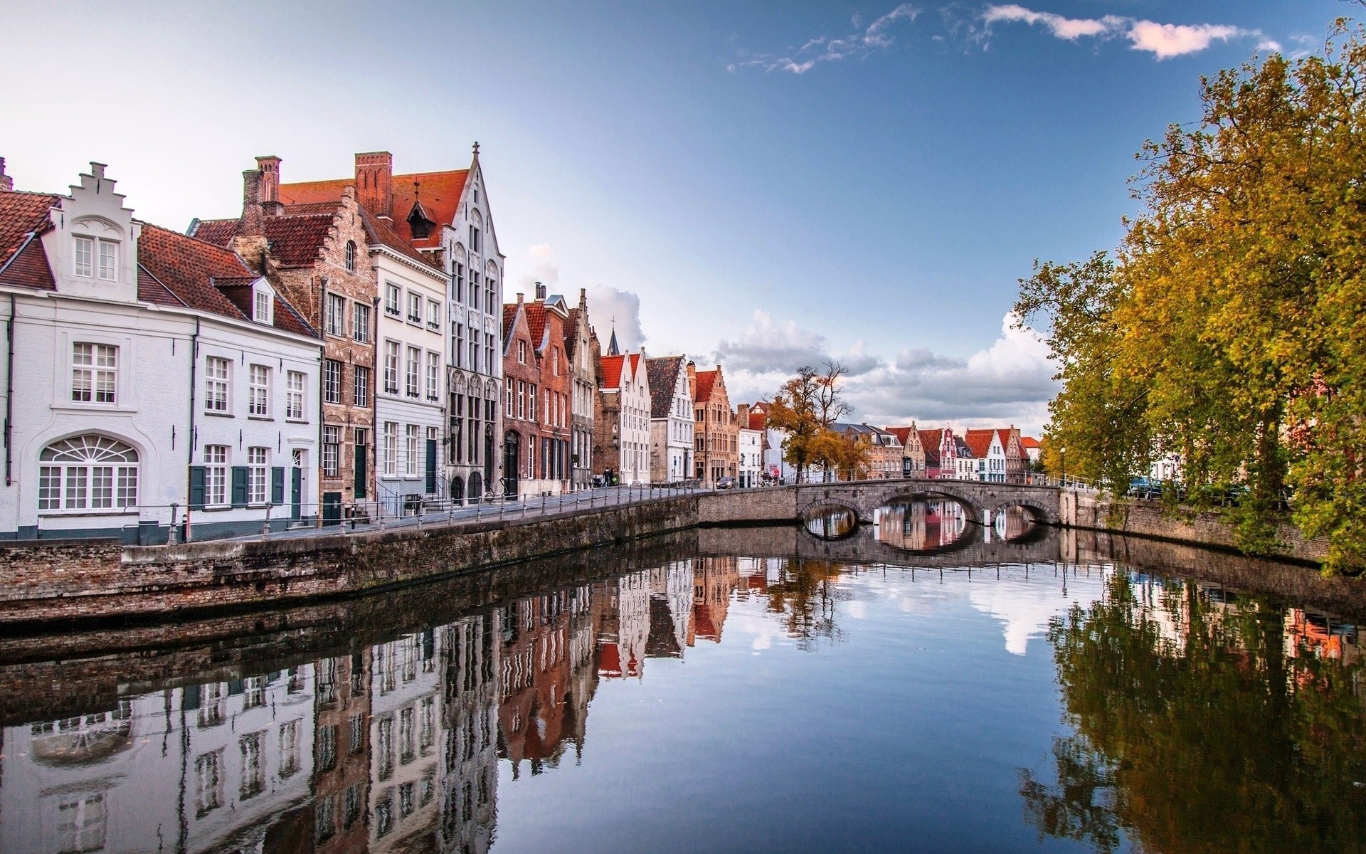 belgio ponte città acqua bruges case