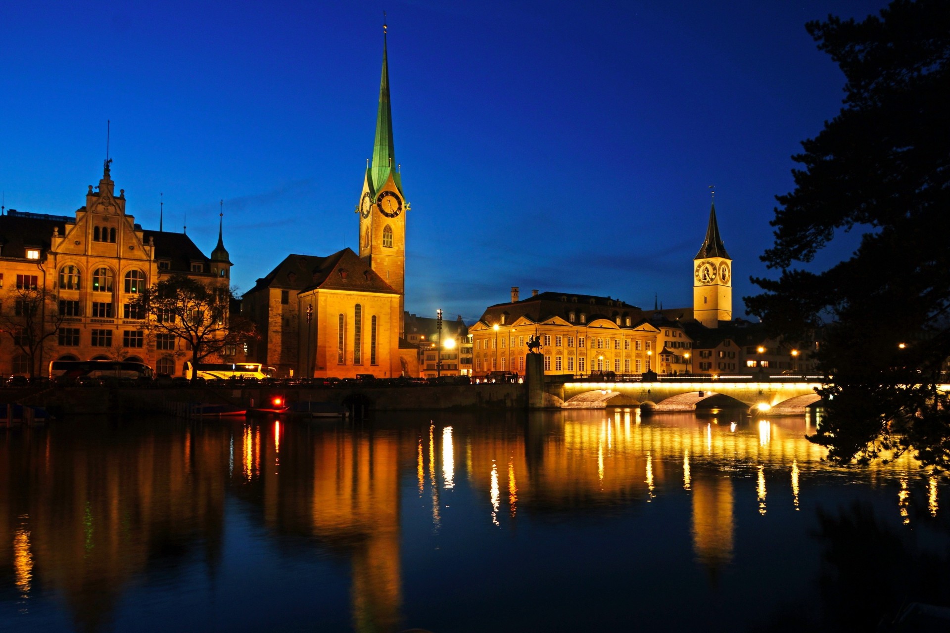 suisse zurich nuit rivière