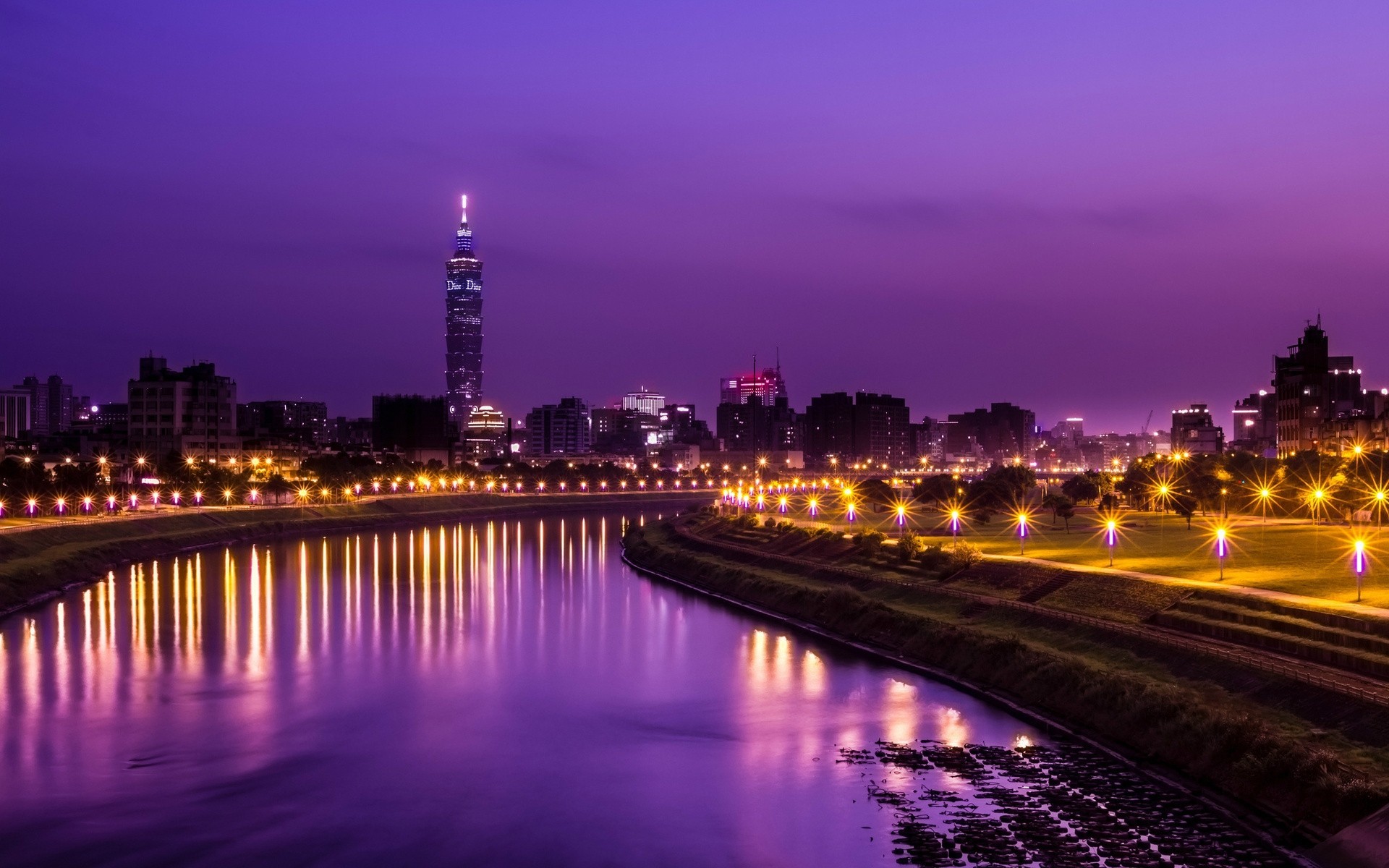 china tower night town taiwan