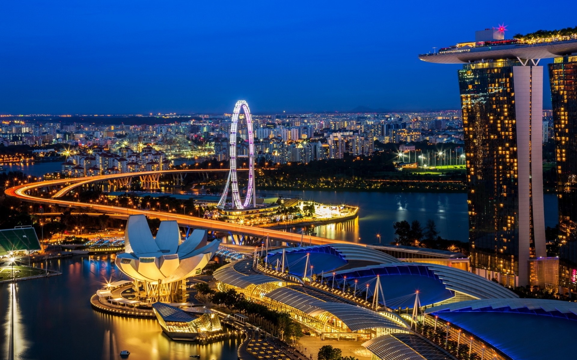 nacht stadt singapur