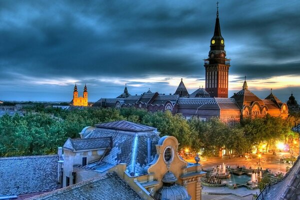 The Church in Serbia. Beautiful view of the square