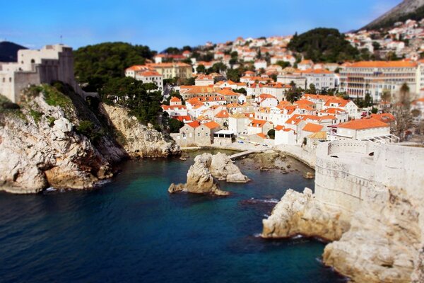 Rocky seashore in Croatia