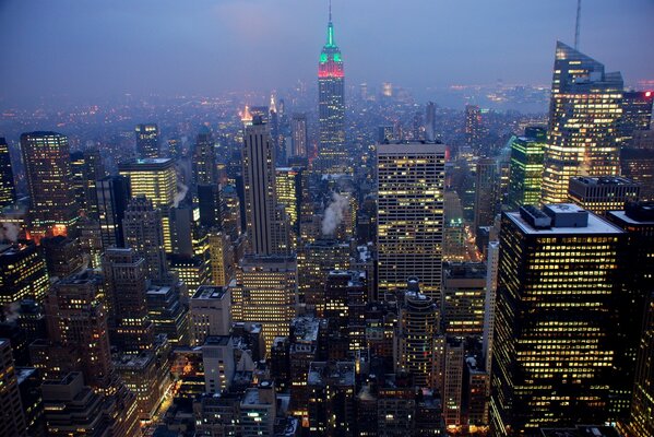 New York Amérique ville de nuit