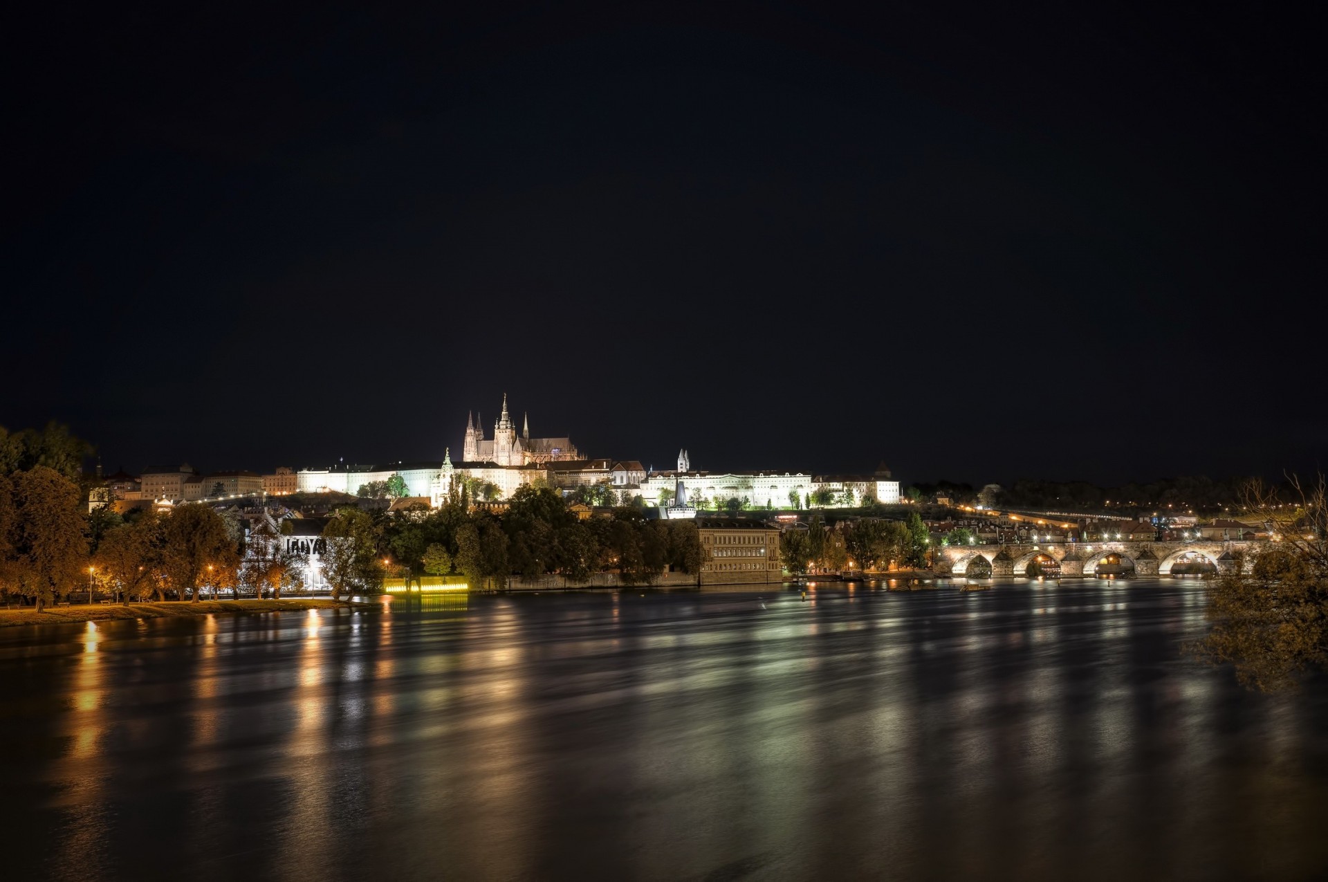 stadt tschechische republik nacht prag fluss