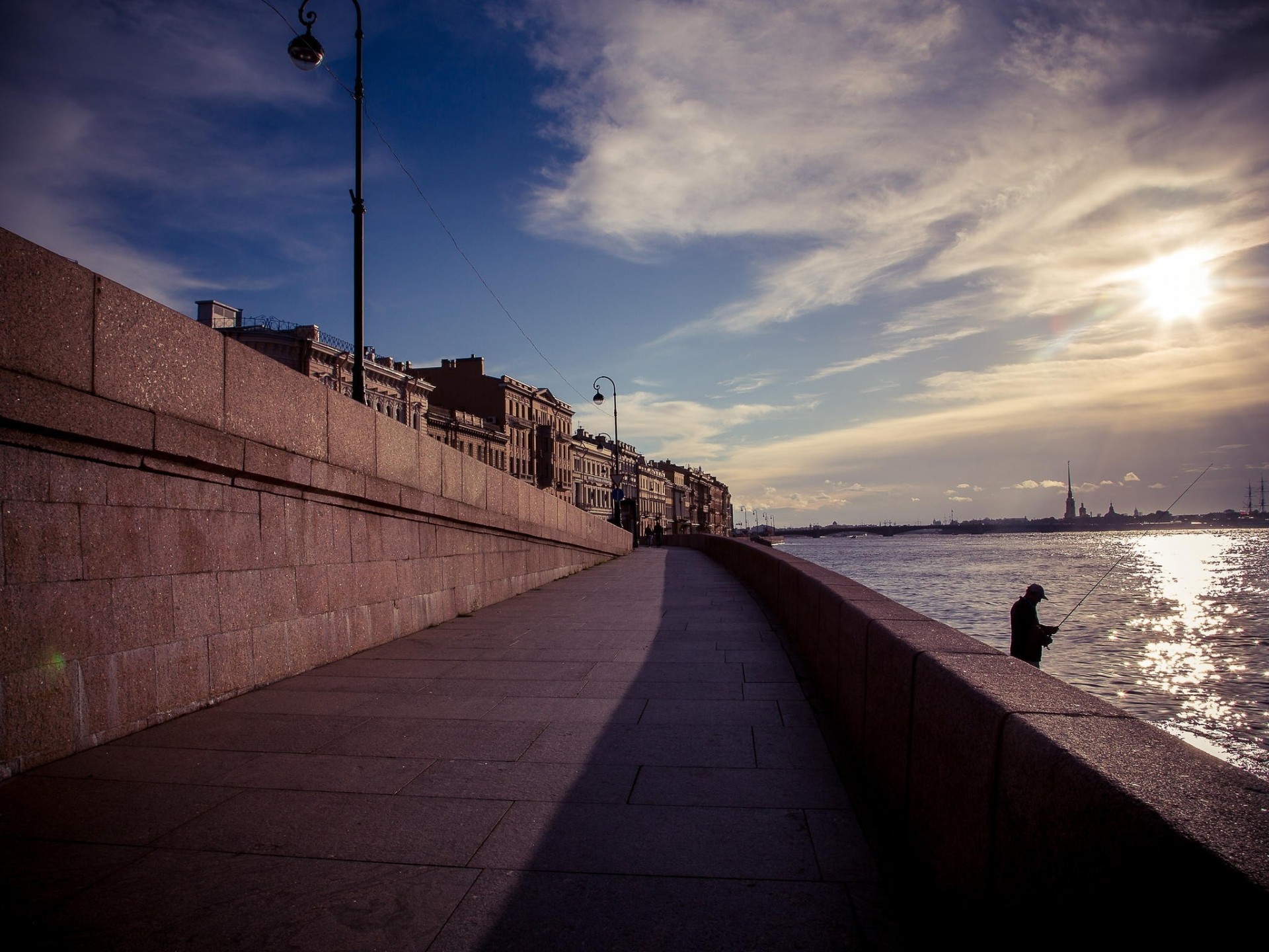 t. petersburg town a fisherman neva embankment