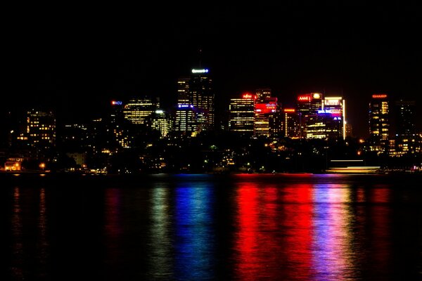 The lights of Sydney at night. Australia